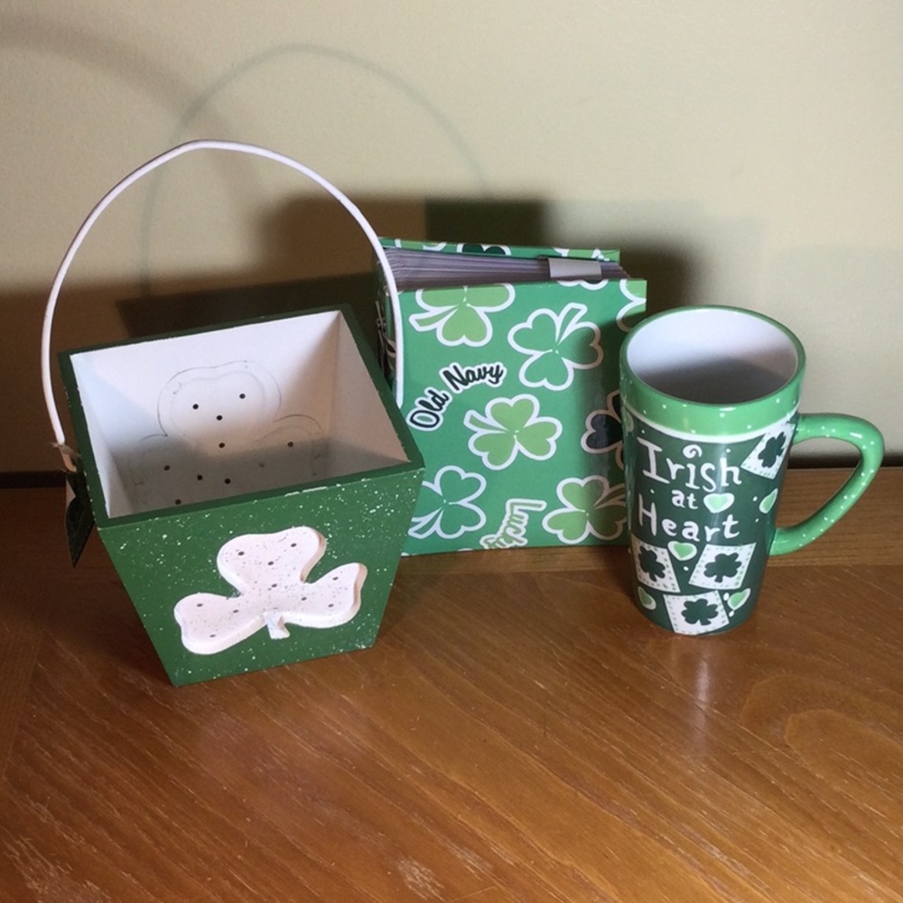 Shamrock/Irish Basket, Photo Album, and Mug